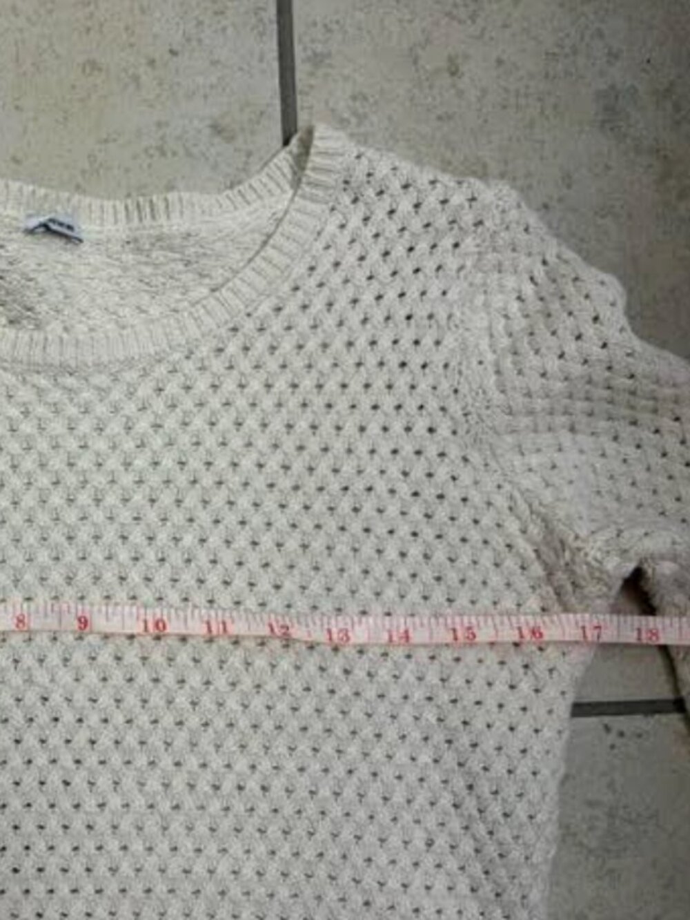 PIMKIE Women's Cream Sweater Small Open Knit Crew Neck Classic Old Money - Picture 4 of 5